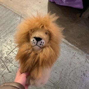 Majestic lion made out of alpaca fiber.